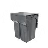 PROBOX F45 Система сортировки и хранения, 2 емкости (2x37), креп. фасада, полн.выдв., плавн.закр., крышка-полка, графит