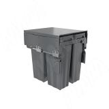 PROBOX F45 Система сортировки и хранения, 3 емкости (2x15+1x33), креп. фасада, полн.выдв., плавн.закр., крышка-полка, графит