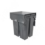 PROBOX F45 Система сортировки и хранения, 3 емкости 69л (2x16+1x37), креп. фасада, полн.выдв., плавн.закр., крышка-полка, графит