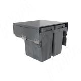 PROBOX F60 Система сортировки и хранения, 2 емкости (2x28), креп. фасада, полн.выдв., плавн.закр., крышка-полка, графит