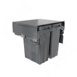 PROBOX F60 Система сортировки и хранения, 2 емкости (2x33), креп. фасада, полн.выдв., плавн.закр., крышка-полка, графит