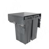 PROBOX F60 Система сортировки и хранения, 2 емкости (2x37), креп. фасада, полн.выдв., плавн.закр., крышка-полка, графит