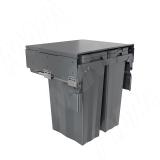 PROBOX F60 Система сортировки и хранения, 3 емкости (2x16+1x37), креп. фасада, полн.выдв., плавн.закр., крышка-полка, графит