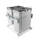 KOMBI 45 Система для утилизации/хранения, 3 емк.: 30л+10л+9л, к креп. фасада, полн.выдв., плавн.закр., напр. Nova Pro