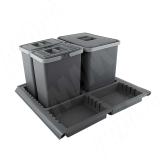 METROPOLIS Система сортировки и хранения, фасад 600мм, 3 емкости с крышкой (15л+6л+6л), цвет серый базальт PTC28060504FC97