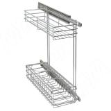 Корзина двухярусная 200 мм (бутылочница), с бок. крепл. PTJ 003 B