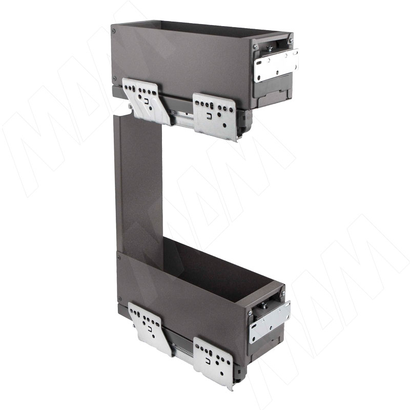 LAMINA Двухуровневая корзина в верхн. яр., 150 мм, бок. крепл. лев., направл. Nova Pro фото товара 2 - EPQGM152SXLGM