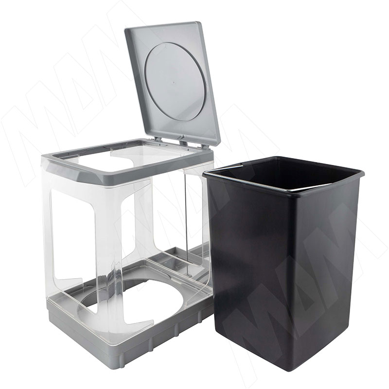 TOWER Система сортировки и хранения, 1 емкость (18л), авт. крышка, нижнее крепление, пластик фото товара 3 - PAP609/1