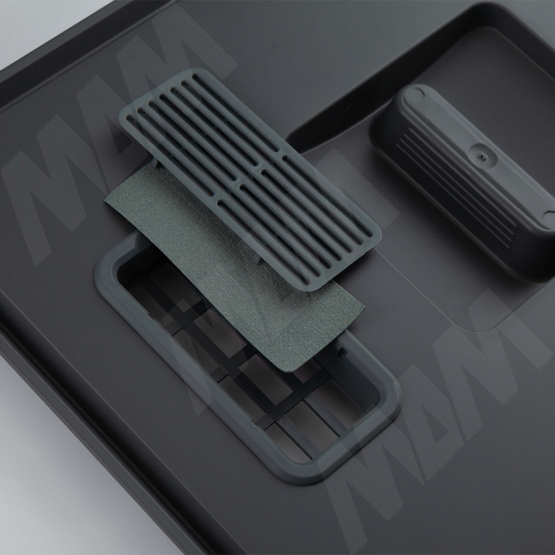 METROPOLIS Система сортировки и хранения, фасад 800мм, 3 емкости с крышкой (15л+15л+15л), цвет серый базальт фото товара 7 - PTC28080507FC97