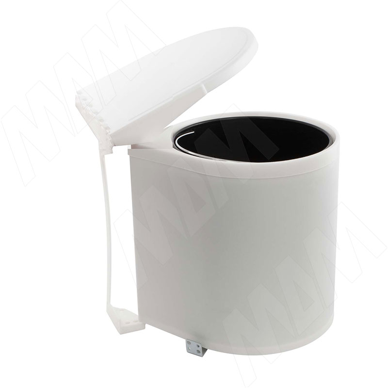 TWIST Ведро для мусора подвесное 12л с крышкой, с крепежом, цвет белый фото товара 2 - STP001-12WT