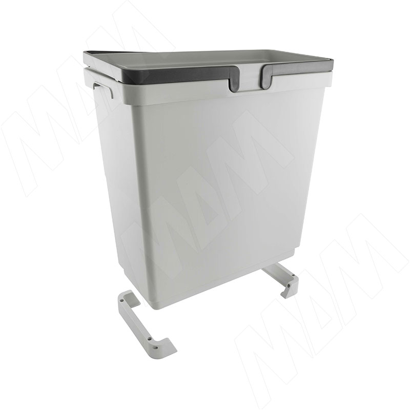 SINGLE XL Ведро с ручками, пластик, объем 33л, H=460мм, цвет серый фото товара 2 - XL33G
