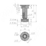 1022 Ножка пластиковая неразборная, h=100 мм 1022.A100 R2, фото 2