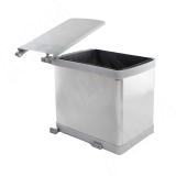 LINEA Ведро для мусора подвесное 16л с крышкой, с крепежом, нерж.сталь, цвет серый металлик 6201MT1IX, фото 1