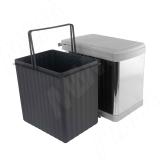 LINEA Ведро для мусора подвесное 16л с крышкой, с крепежом, нерж.сталь, цвет серый металлик 6201MT1IX, фото 2