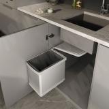 LINEA Ведро для мусора подвесное 16л с крышкой, с крепежом, нерж.сталь, цвет серый металлик 6201MT1IX, фото 3