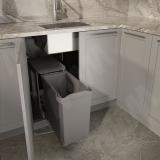 LINEA Система сортировки и хранения, 1 емкость (30л), авт. крышка, нижнее крепление, цвет орион серый 6245G41PZ, фото 3