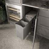 LINEA Система сортировки и хранения, 2 емкости (14л+14л), авт. крышка, нижнее крепление, цвет орион серый 6246G41PZ, фото 3