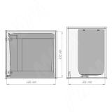 LINEA Система сортировки и хранения, 2 емкости (14л+14л), авт. крышка, нижнее крепление, цвет орион серый 6246G41PZ, фото 3