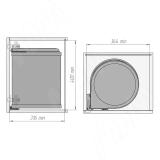 LINEA Ведро для мусора подвесное 13л с крышкой, с крепежом, нерж.сталь, цвет серый металлик  6274MT1PZ, фото 3