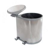 LINEA Ведро для мусора подвесное 13л с крышкой, с крепежом, нерж.сталь, цвет серый металлик  6274MT1PZ, фото 1