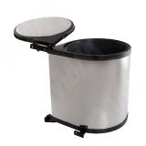 LINEA Ведро для мусора подвесное 13л с крышкой, с крепежом, нерж.сталь, цвет черный 6274NE1PZ, фото 1