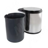 LINEA Ведро для мусора подвесное 13л с крышкой, с крепежом, нерж.сталь, цвет черный 6274NE1PZ, фото 2