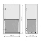 LINEA Система сортировки и хранения, 1 емкость (16л), авт. крышка, нижнее крепление, нерж.сталь,цвет серый металлик 6281MT1IX, фото 3