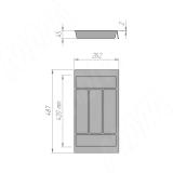 COMBI Лоток кухонный для столовых приборов 266х420/490,  цвет графит 6710G425PZ, фото 4