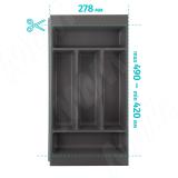 COMBI Лоток кухонный для столовых приборов 278х420/490,  цвет графит 6712G425PZ, фото 1