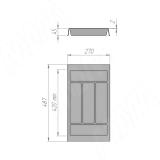 COMBI Лоток кухонный для столовых приборов 278х420/490, цвет графит 6712G425PZ, фото 3