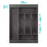 COMBI Лоток кухонный для столовых приборов 376х420/490,  цвет графит 6714G425PZ, фото 1