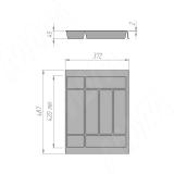 COMBI Лоток кухонный для столовых приборов 376х420/490,  цвет графит 6714G425PZ, фото 4