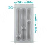 DESIGN Лоток кухонный для столовых приборов для ящика c фасадом 300 мм, цвет серый металлик 6738MT25PZ, фото 1