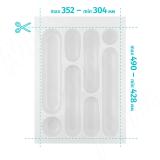 DESIGN Лоток кухонный для столовых приборов для ящика c фасадом 400 мм, цвет белый 6739B325PZ, фото 1