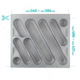 DESIGN Лоток кухонный для столовых приборов для ящика c фасадом 600 мм, цвет серый металлик 6741MT20PZ, фото 1