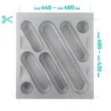 DESIGN Лоток кухонный для столовых приборов для ящика c фасадом 500 мм, цвет серый металлик 6743MT20PZ, фото 1