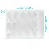 DESIGN Лоток кухонный для столовых приборов для ящика c фасадом 700 мм, цвет белый 6747B35PZ, фото 1