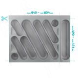 DESIGN Лоток кухонный для столовых приборов для ящика c фасадом 700 мм, цвет серый металлик 6747MT5PZ, фото 1