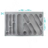 DESIGN Лоток кухонный для столовых приборов для ящика c фасадом 800 мм, цвет серый металлик 6749MT5PZ, фото 1