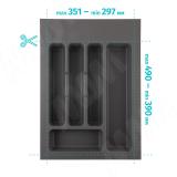 CLASSICA Лоток кухонный для столовых приборов для ящика c фасадом 400 мм, цвет орион серый 6772G425PZ, фото 1