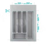 CLASSICA Лоток кухонный для столовых приборов для ящика c фасадом 400 мм, цвет серый металлик 6772MT25PZ, фото 1