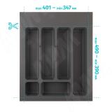 CLASSICA Лоток кухонный для столовых приборов для ящика c фасадом 450 мм, цвет орион серый 6773G425PZ, фото 1