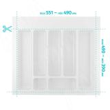 CLASSICA Лоток кухонный для столовых приборов для ящика c фасадом 600 мм, цвет белый 6776B320PZ, фото 1