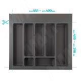 CLASSICA Лоток кухонный для столовых приборов для ящика c фасадом 600 мм, цвет орион серый 6776G420PZ, фото 1