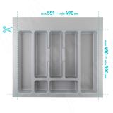 CLASSICA Лоток кухонный для столовых приборов для ящика c фасадом 600 мм, цвет серый металлик 6776MT20PZ, фото 1