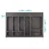 CLASSICA Лоток кухонный для столовых приборов для ящика c фасадом 800 мм, цвет орион серый 6778G4I10PZ, фото 1