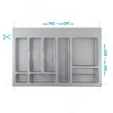 CLASSICA Лоток кухонный для столовых приборов для ящика c фасадом 800 мм, цвет серый металлик 6778MTI10PZ, фото 1