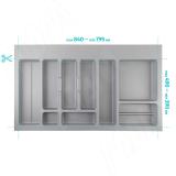 CLASSICA Лоток кухонный для столовых приборов для ящика c фасадом 900 мм, цвет серый металлик 6780MTI10PZ, фото 1