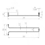 Бокалодержатель одинарный, крепл.на винты, хром B1CR L-300 01, фото 1