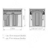 PROBOX LT F45 Система сортировки и хранения, 2 емкости (2x21), креп. фасада, полн.выдв., плавн.закр., графит BRD452-42DG, фото 4